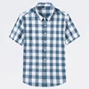100% Cotton Plaid Shirt Men's Short-sleeved Slim Summer Thin Korean Style half-sleeved shirt No-iron Tees Male Clothing 3