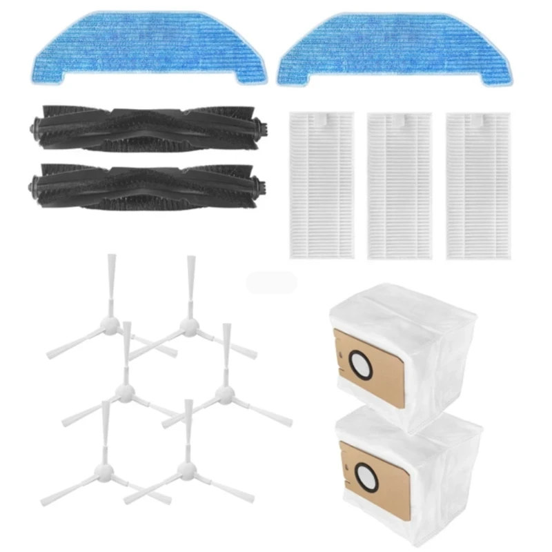 

Мешки для пыли с основной щеткой и боковой щеткой, Сменные запасные части для швабры, аксессуары для роботизированного пылесоса Neabot Q11