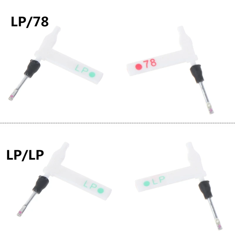 78 턴테이블용 스타일러스 교체 더블 루비 및 사파이어 턴테이블 카트리지 플레이어 교체용 터치용