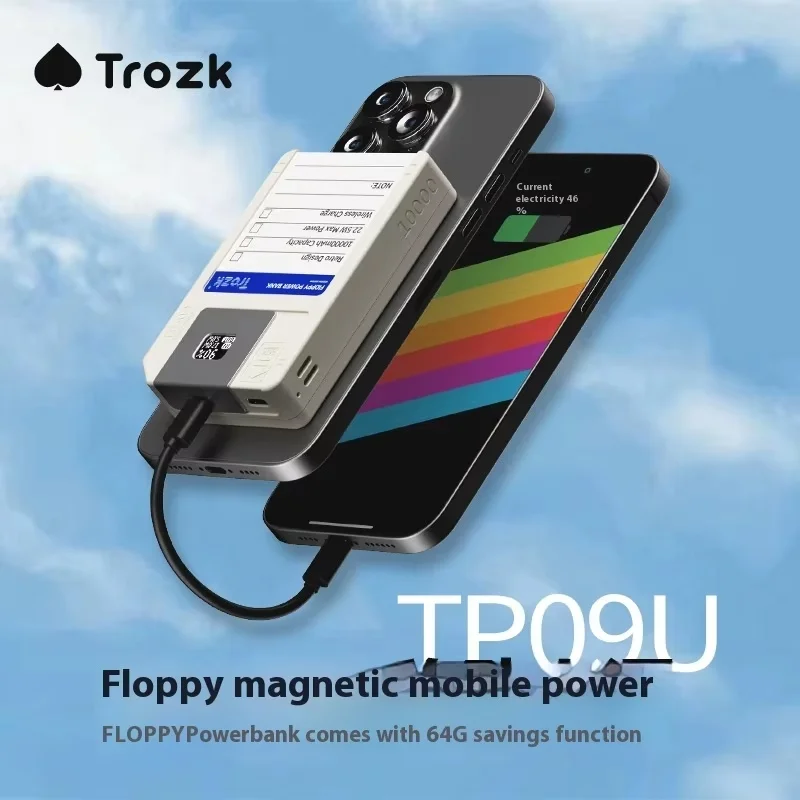 Trozk パワーバンク 10000 Mah フロッピーディスク磁気モバイル電源