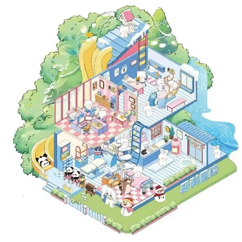 Cartoon Miniature Scene 3D Stickers Retro DIY PET Landscape Stickers Decompression Korean Stationery Scrapbooking Party Favors Keyboard Stickers 3D Stickers 3D Wall Stickers Anime Motion Stickers