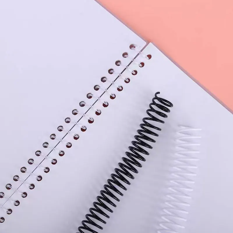 100pcs/Lot Diameter 6/8/10/12mm Plastic PVC Spiral Binding Coil Loose-Leaf 46 Holes Pitch 4:1 Colorful Single Spring for A4 Note