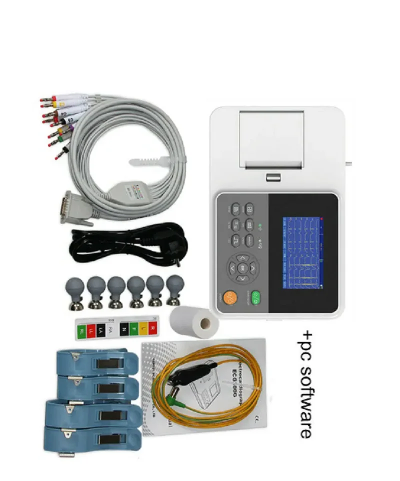 Máquina portátil de ECG CONTEC E3 | Último ECG de 3 canales y 12 derivaciones con software de interpretación, envío gratis
