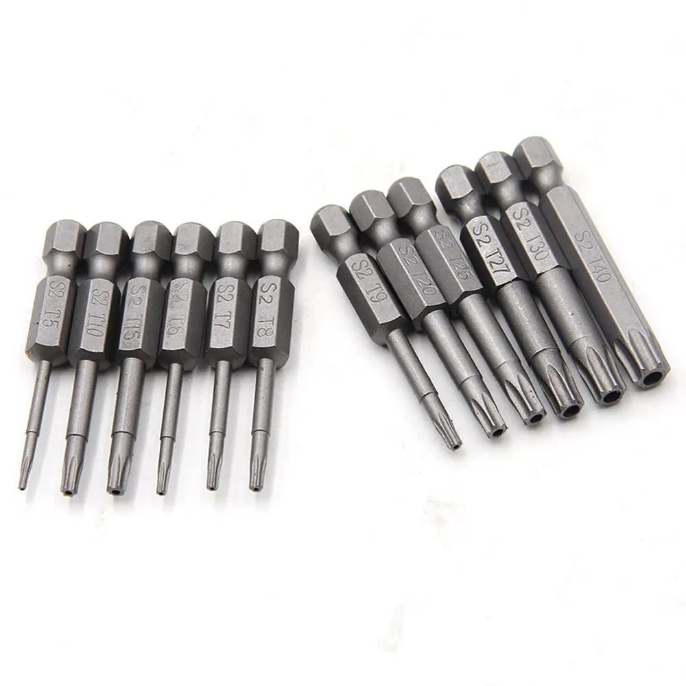 12pc Hollow Plum Blossom Screwdriver Head 50mm Long S2 Hexagonal Handle Screwdriver Screwdriver Bit Electric Tool Drill Set BEST SELLERS