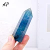 1PC Natural Crystal Blue Fluorite Point Wand Healing Gemstone Fluorite Crystal Column Quartz Tower Home Decoration 1