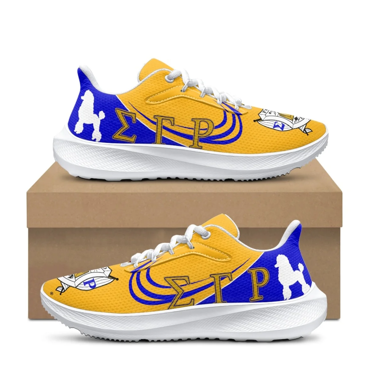 

Sigma Gamma Rho Brand Design Comfortable Running Shoes Poodle Pattern Stylish Lace-up Sneakers Sorority Breathable Walking Shoes
