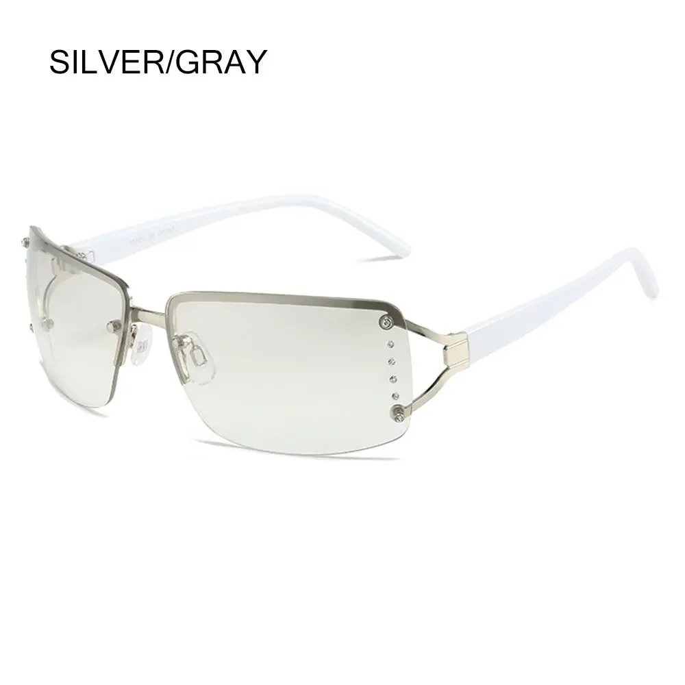  - 2000S Women Men Futuristic Eyewear Sun Glasses Wrap Around Rectangle Y2K Sunglasses for Women