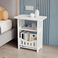 Table de chevet familiale couramment utilisée, armoire de rangement blanche de Style minimaliste moderne, assemblage facile, organisateur de chambre multifonction 4