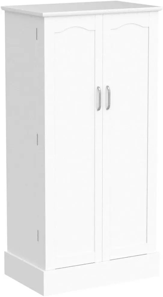 47” Kitchen Pantry Cabinet, White Freestanding Buffet Cupboards Sideboard with Doors & Adjustable Shelves Kitchen Pantry Storage 5