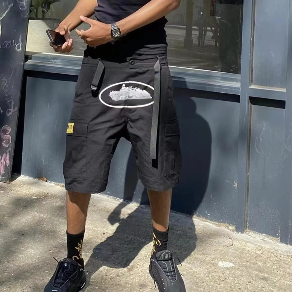 

Devil's Island, E,M,D мужские и женские шорты, уличный принт, карманы, повседневные, свободные, лето, Y2K