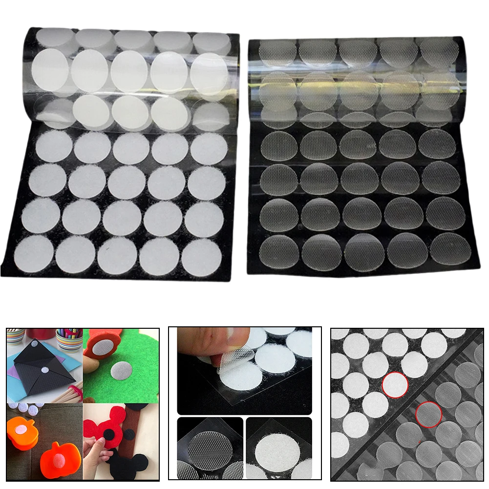 

Reusable HookLoop Fastener Tape Dots Glue Reusable With Adhesive Backing Strong Adhesion Removable Handmade Clothing Ornaments