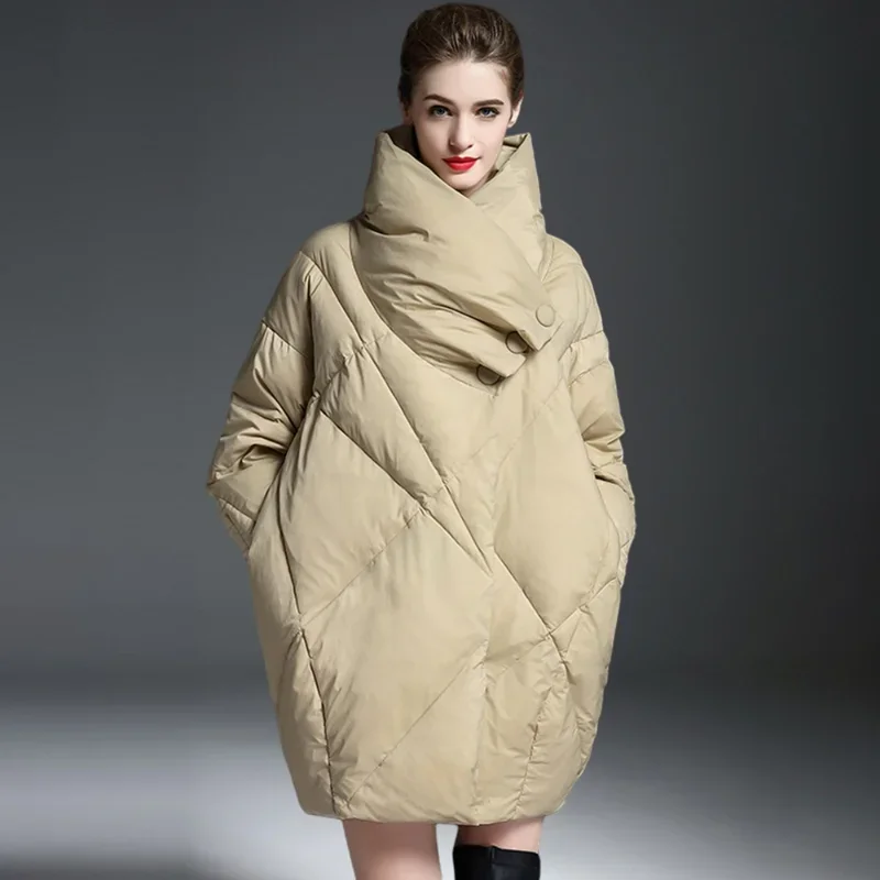 Mink Fur Down Jacket Women's Short Loose and Thick White Duck Down Warm Jacket