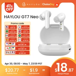 TWS HAYLOU GT7 Neo Wireless Earbuds Dual Host Mode Bluetooth 5.4 Headphones AAC Audio Decoding Smart Touch Sports Earphones 3.9g