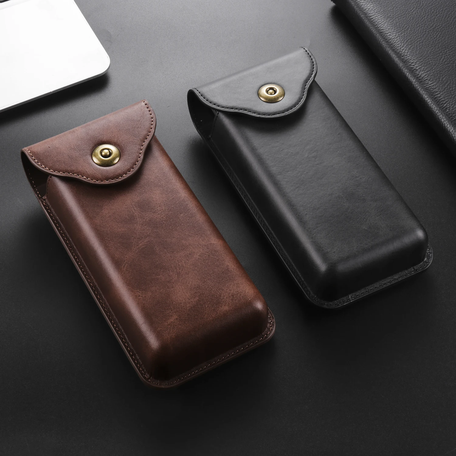 Luxury Leather Belt Clip Case Men Waist Bag Holster Pouch Cover