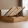 Wooden Simple Bed Leather European Tatami Sofa Modern Storage Platform Bed Multifunctional Floor Muebles Lounge Suite Furniture 5