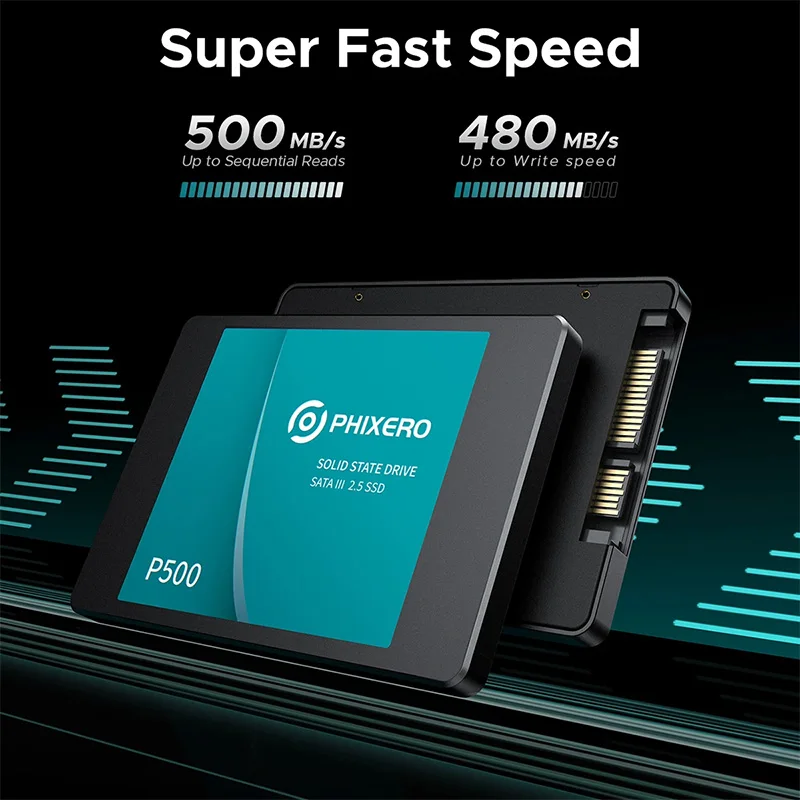 PHIXERO 2.5 SATA III SSD 128GB 256G 512GB Internal Solid State PHIXERO 2.5 SATA III SSD 128GB 256G 512GB Internal Solid State