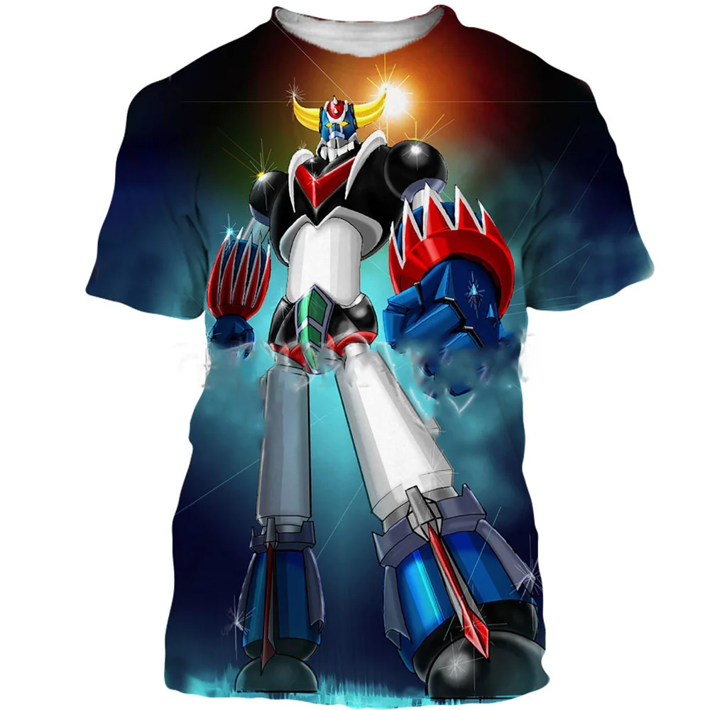 Mazinger Z 남성 티셔츠, 멋진 3D 프린트 반팔 티셔츠, 하라주쿠 스타일 티셔츠, 여성 스트리트웨어, 여름 상의 티, 새로운 패션