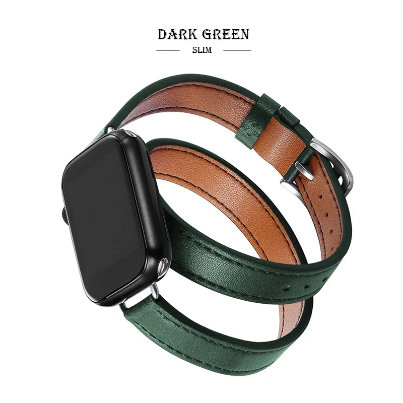 Premium Leather Strap Replacement for Apple Watch - Elegant and Durable Bracelet Accessory
