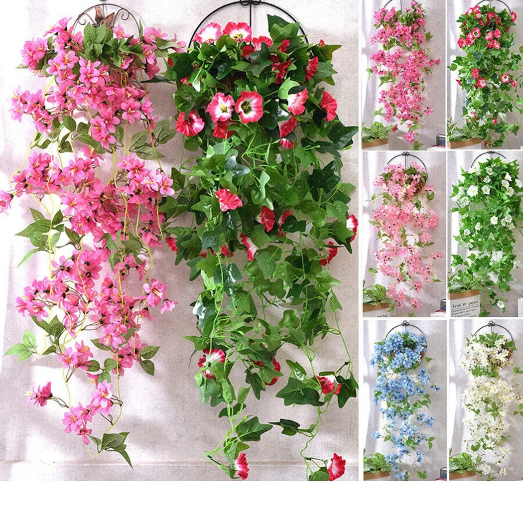 

Artificial Fake Hanging Silk Flowers Vine Plant Simulation Flowers Winter Jasmine Garden Indoor Outdoor Decoration 100cm