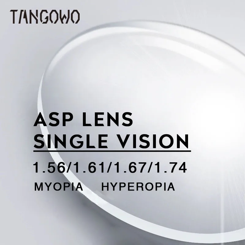 TANGOWO 1.56 1.61 1.67 1.74 CR-39 HD Resin Aspheric Lens Myopia Hyperopia Astigmatism HMC Anti-scratch Anti-reflective Lenses
