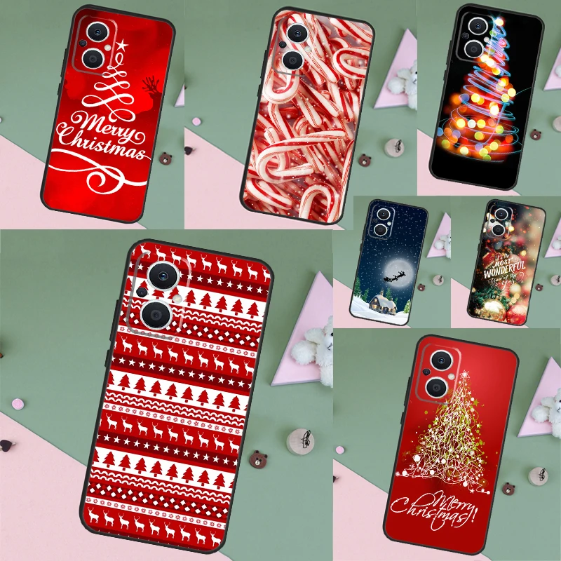 Merry Christmas Tree Candy Cane Case Per Oppo Reno 8 Pro 8T Reno 7 4 5 6 Lite 2Z 4Z 5Z Oppo Find X2 X3 Lite Neo X5 X6 Pro