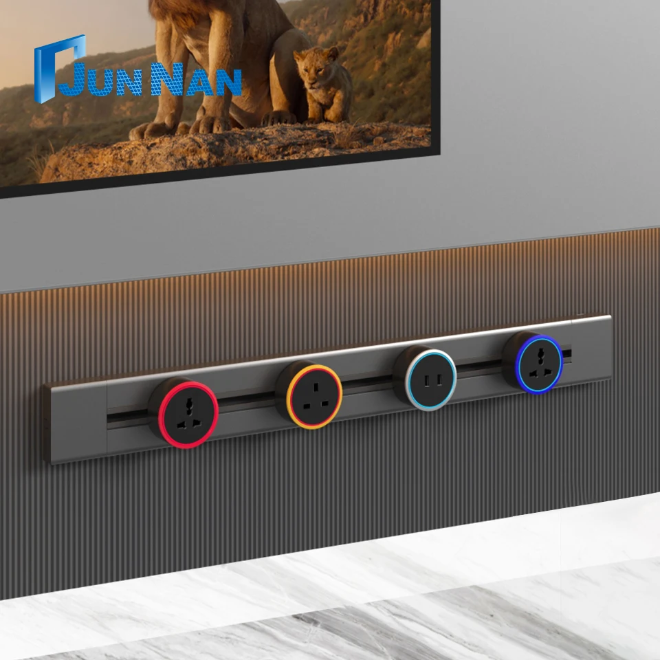 Universal Multi Smart Office tabletop conference room systems Electric Socket Electric power track socket outlet