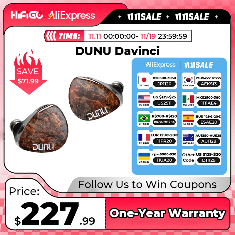 HiFiGo DUNU x Gizaudio DaVinci 2DD+4BA Hybrid In-ear Monitor