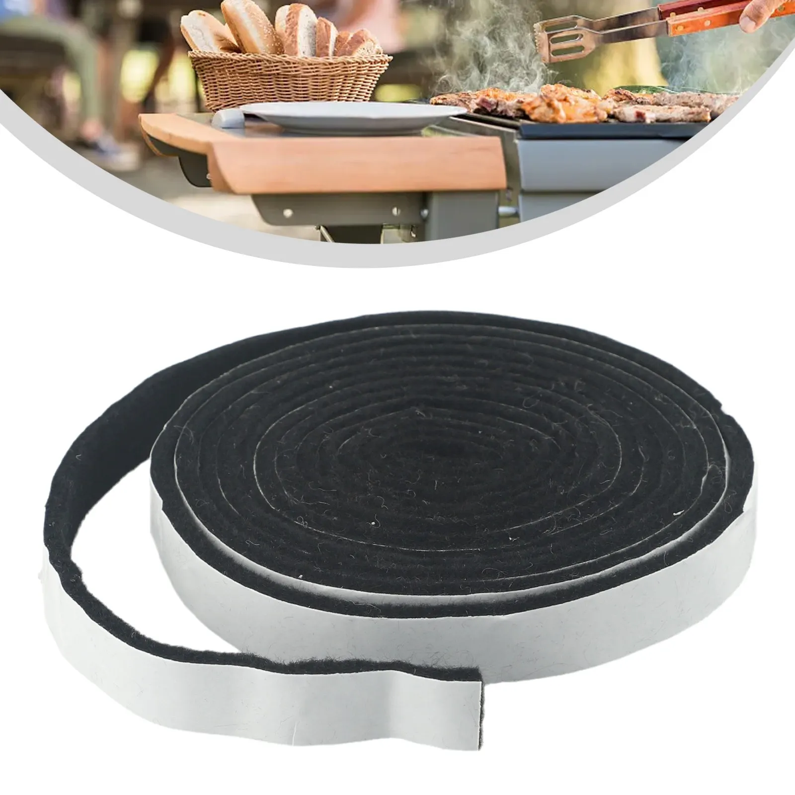 

High Heat Barbecue Smoker Gasket BBQ Door Lid Grill Seal Self Adhesive Sealing Tape Stove Gasket BBQ Picnic Accessories