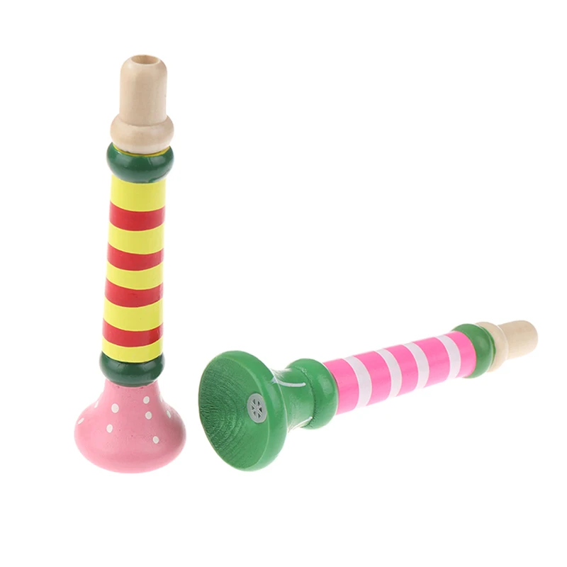 Musical Instruments 1Pc Wooden Trumpet Piccolo Flute Small Speakers Kid Musical Instrument Education Toy Safe Non-toxic Trumpet Piccolo 13x3.5x1.5cm