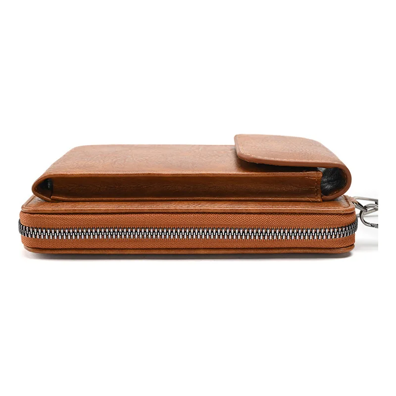 Zipper Shoulder Bag All-Match Crossbody 2024 Fashion Trendy Solid Color Phone Bag Versatile Purse with Detachable Strap