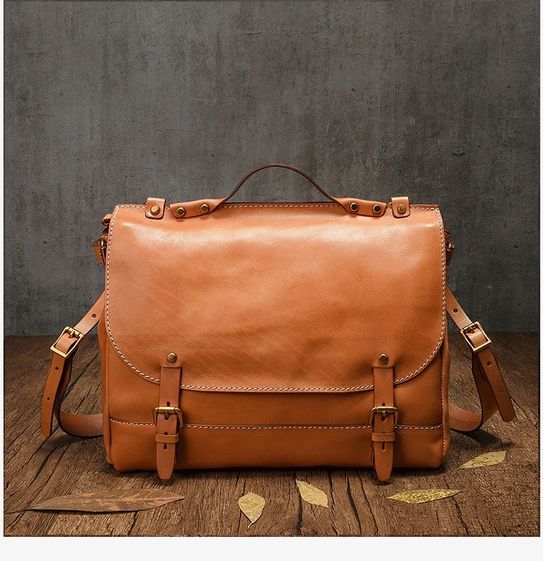 PNDME vintage hohe qualität aus echtem leder männer aktentasche mode reise handgemachte kuh leder arbeit schulter umhängetasche – Detail 1