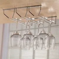 Wine Glass Rack Glass Holder Single And Double Row Wine Glass Rack High Glass Rack Cabinet Wall Hanging Storage Box 1