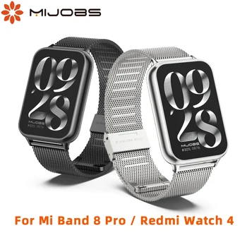 샤오미 미 밴드 Mi Band 8 pro 프로용 스트랩, 스마트 팔찌 교체, 금속 메쉬, 스테인레스 스틸 시계 밴드