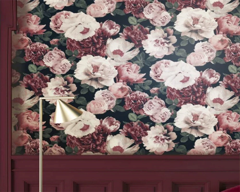 

beibehang papel de parede Customized modern papier peint rose garden wall bedroom living room sofa background hotel wallpaper