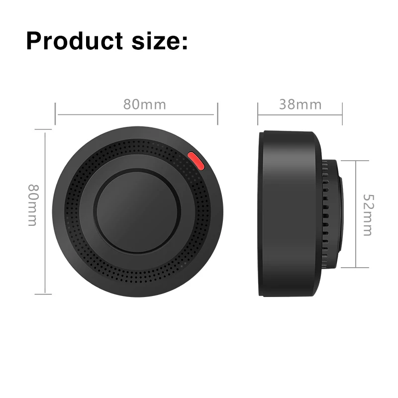 Tuya Smart Zigbee Smoke Detector Alarm with Smartlife APP Real-Time Control Self-Check Function Work Need Zigbee Gateway