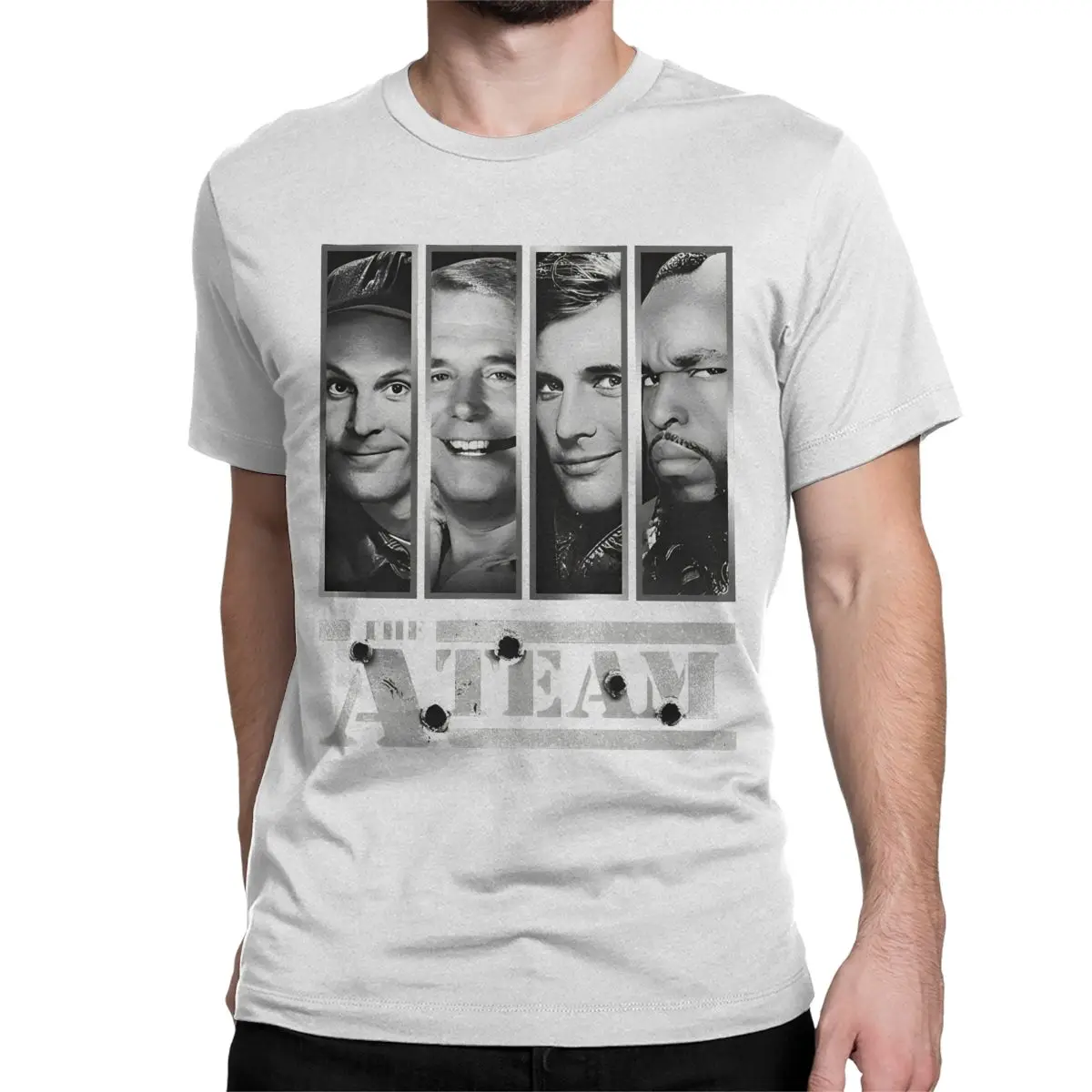 thumbnail image 1 of Camisetas de John Hannibal Smith de El Equipo A para hombre y mujer, de algodón puro, de manga corta y cuello redondo, regalo de cumpleaños, 1 of 7