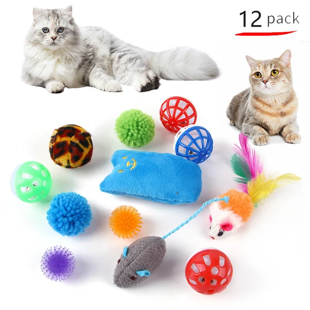 DualPet Kitten Toys Variety Cat Toy Combination Set Cat Toy Funny Cat Stick Sisal Mouse Bell Ball Cat Supplies 20 Piece Set 2