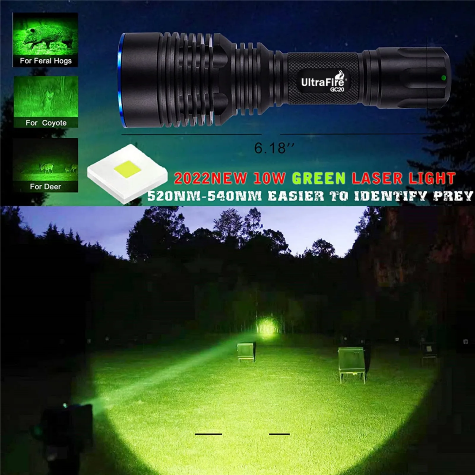 Tactical Flashlights Predator Light With Red Green,1200 Lumens Mlok