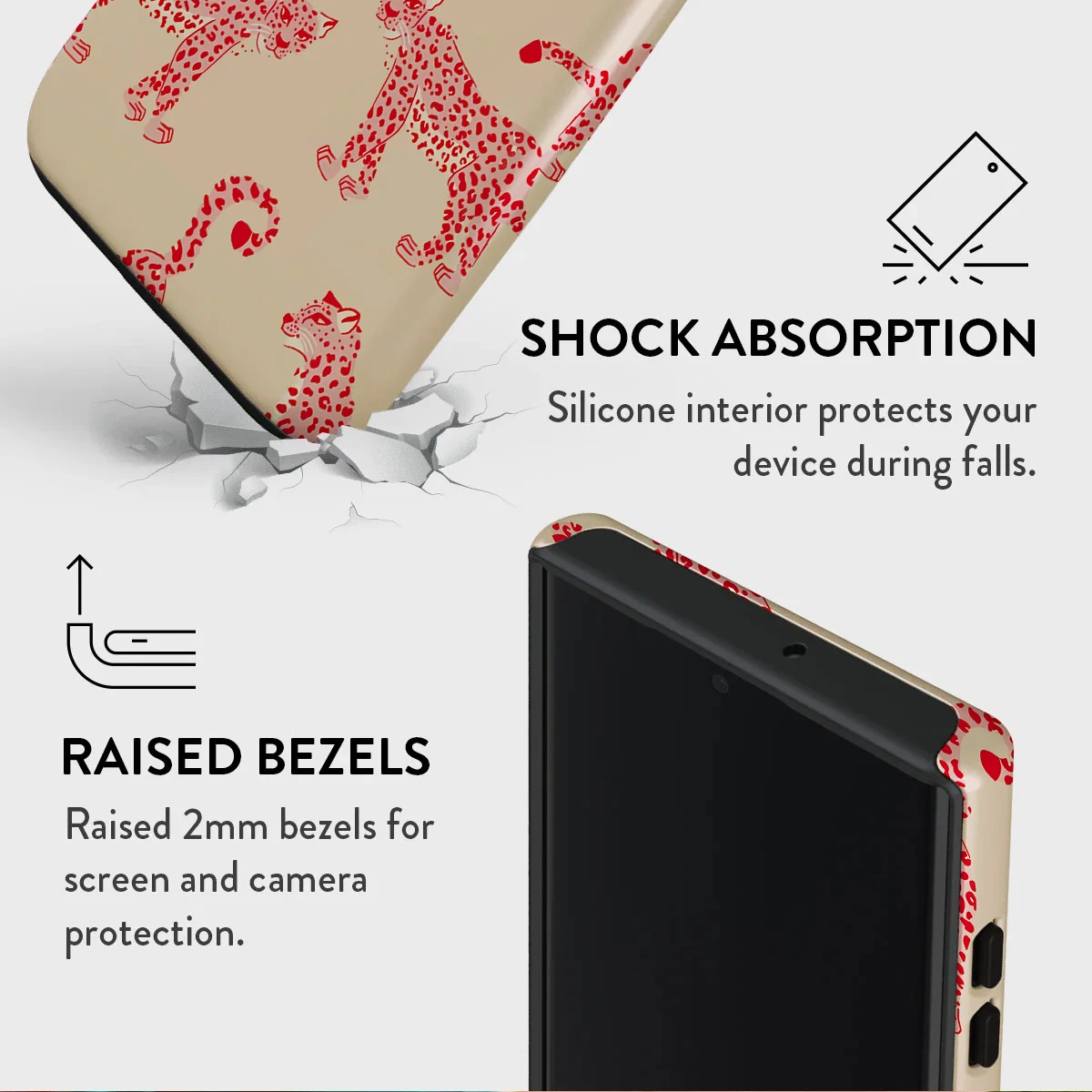 Pink Cheetah Pattern Shockproof Hard Acrylic Phone Case