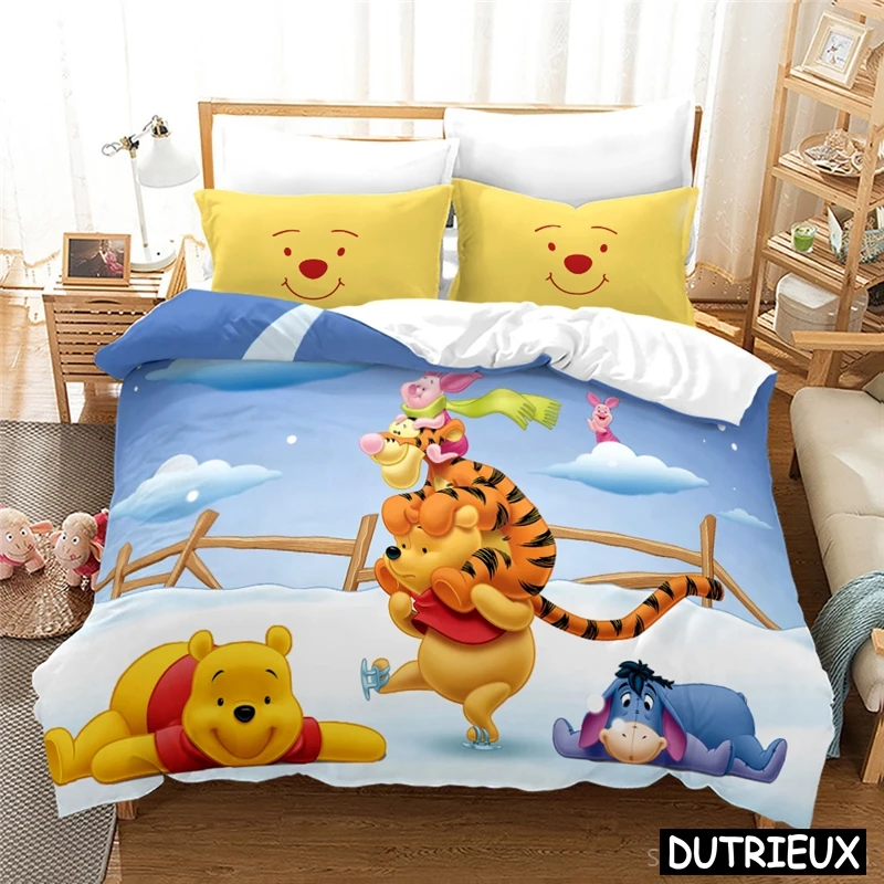 

Winnie The Pooh Tigger Piglet Eeyore Bedding Set Soft Comforter Cover With Pillowcase Duvet Cover Set Twin Full Queen King Size