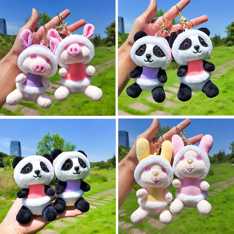 

popular exquisite New Cartoon creative cute panda keychain fashione pendant bag decorate couple birthday sweet christmase gift