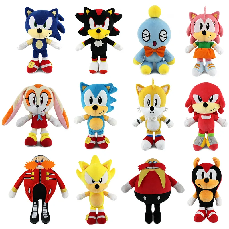 2528cm Super Sonic Plush Toys The Hedgehog Cute Amy Rose Knuckles