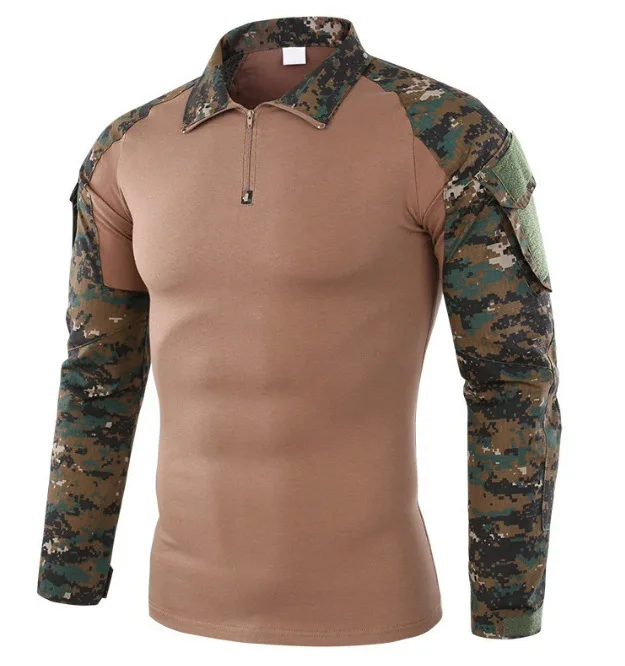 Taktisches Wanderhemd für Herren, Outdoor, Kampf, Militär, langärmelig, Jagd, Tarnung, Kletterhemd, atmungsaktiv, schnell trocknend, Sportbekleidung – Detail 11