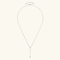 Moissanite Y-Shape Necklace – Marquise & Round Cut, 925 Silver