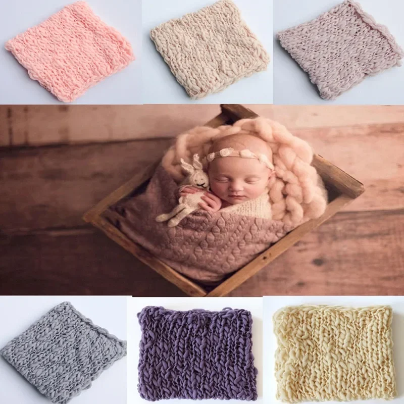 Newborn Photography Props Blanket Background Crochet Baby Photo Shoot Basket Accessories Photography Studio 1