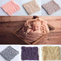 Newborn Photography Props Blanket Background Crochet Baby Photo Shoot Basket Accessories Photography Studio 1