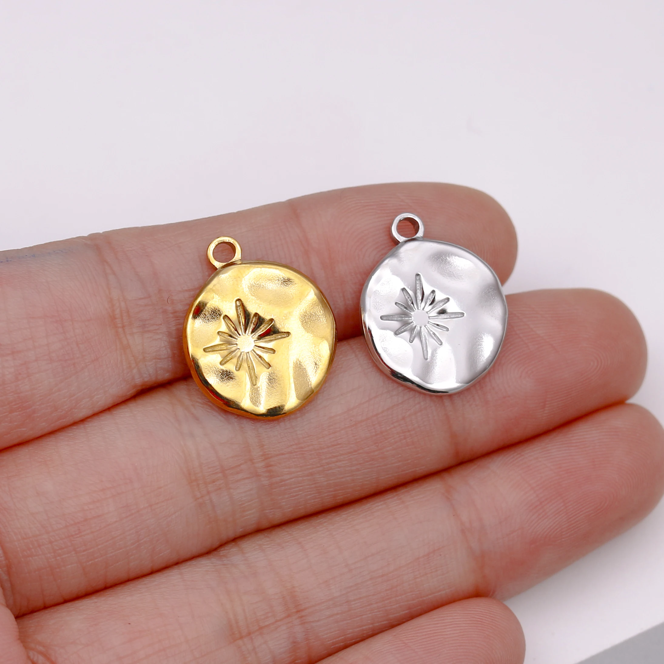 3 teile/los Edelstahl Unregelmäßige Geometrie Charms Machen Halskette Armband Ohrring Anhänger Für Frauen DIY Schmuck Zubehör – Detail 10