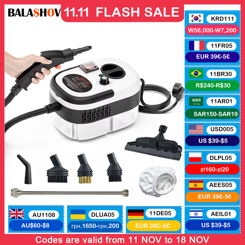 Steam Cleaner High Temperature Household Sterilization for Air Conditioner,Sofa,Kitchen Hood Car Handheld Steam Cleaner 2500W