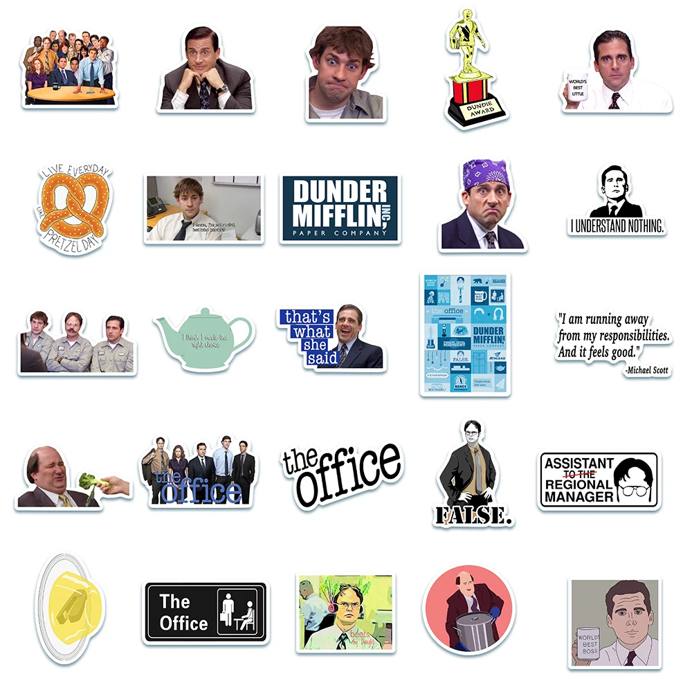 10/30/50PCS Funny The Office Cartoon Stickers TV Show DIY Motorcycle Travel Luggage Guitar Skateboard Classic Toy Sticker Gift 5