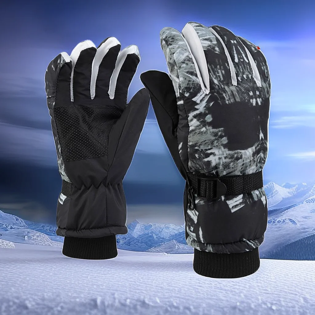 Cycling Ski Gloves Women Men Winter Padded Thickening Warm Cold Windproof Waterproof Touch Screen Motorcycle Riding Breathable цена и фото